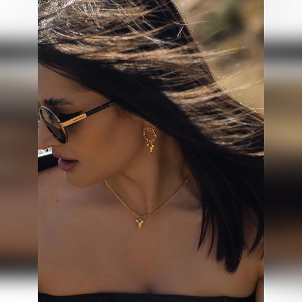 Saint Owen CHAIN HOOP SHARKTOOTH EARRINGS